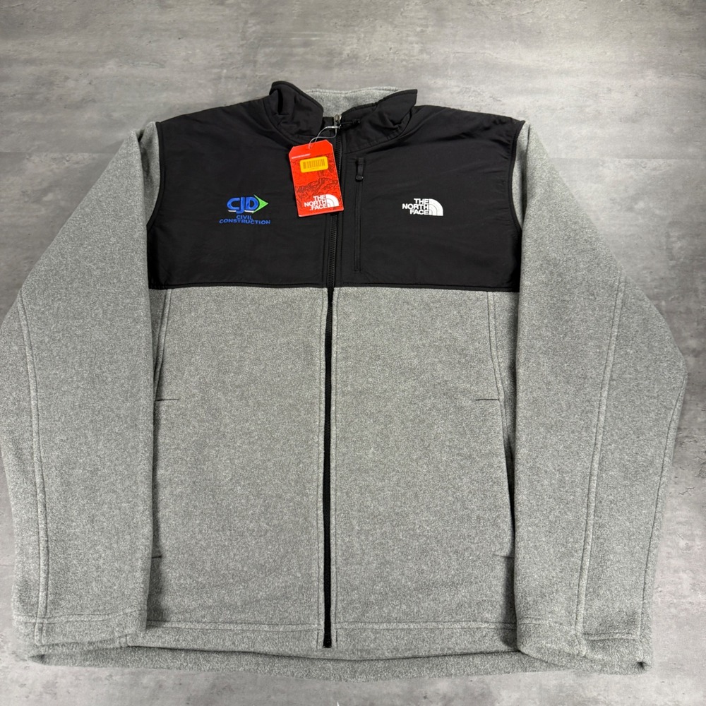 The North Face Fleece‎ Jacket Mens XL Grey Black Full Zip Highest Peak Denali